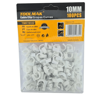 GRAPA GRAMPA RG6 CABLE 10MM BLANCO 100 UNIDADES TOOLMAK TMK19332 - 1