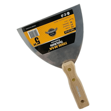 ESPATULA RECTA MANGO DE MADERA 5 PULGADAS TOOLMAK TMK19105 - 1