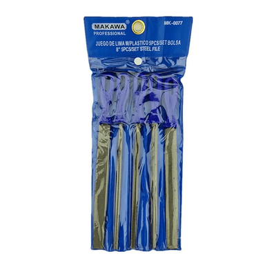 KIT JUEGO LIMAS DE ACERO 5 PIEZAS 8 PULGADAS MAKAWA MK0077 - 1