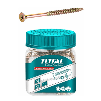 TORNILLO PARA MADERA AGLOMERADO 5.0 X 100MM 60 UNDS TOTAL WJBS5010011 - 1