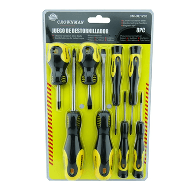SET HERRAMIENTAS CROWNMAN DESTORNILLADORES CMDE1208 8 PIEZAS - 1