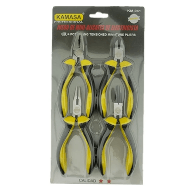 SET DE MINI ALICATES 5 PULGADAS 4 PIEZAS ELECTRICISTA KAMASA KM041 - 1