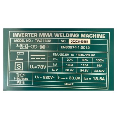 MAQUINA DE SOLDAR SOLDADORA 160AMP TOTAL TW21602 - 2