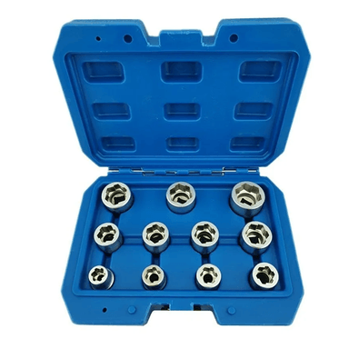 SET KIT EXTRACTOR EXTRACCION TUERCA PERNOS RODADOS 11 PIEZAS - 1