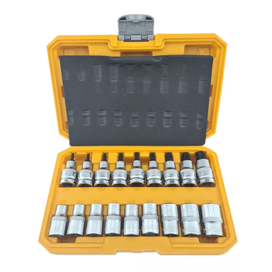 KIT JUEGO DADOS TORX ESTRELLA 1/2 MACHO HEMBRA 18 PIEZAS TOOLMAK - 1