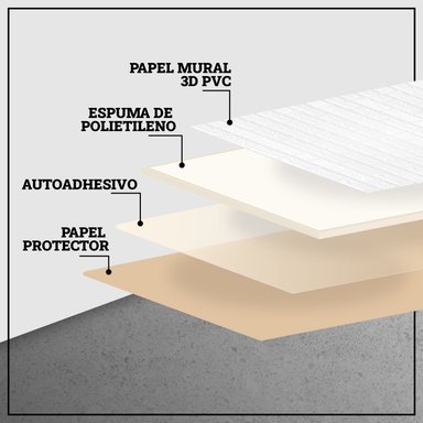 PACK HOGA 10 LÁMINA LADRILLO 70 X 77 CM AUTOADHESIVO MURAL 3D 5.39 MTSS - 2
