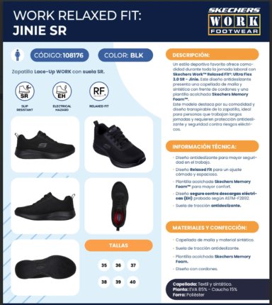 SKECHERS ZAPATILLA MUJER OCUPACIONAL JINIE - 5