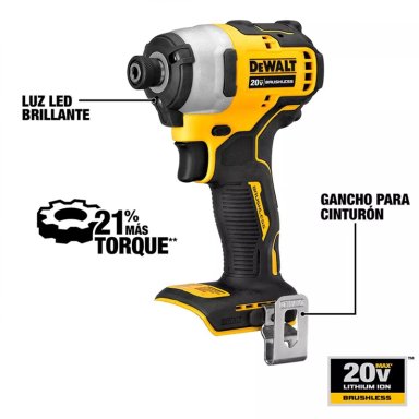 ATORNILLADOR DEWALT IMPACTO INAL. ATOMIC 20 V DCF809D2-B2 - 1