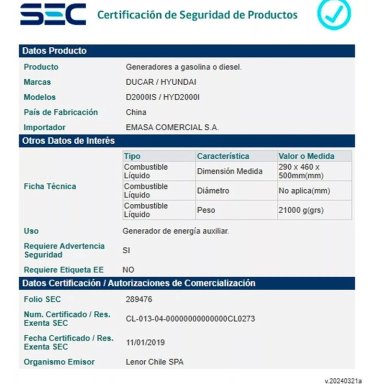 GENERADOR INVERTER DIGITAL HYUNDAI GASOLINA 2.2/2.75 KW - 2