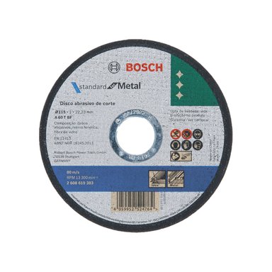 SET HERRAMIENTAS BOSCH DISCOS 50 PIEZAS CORTE STD METAL 4 1/2 115 X 1.0 MM - 1