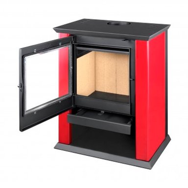 ESTUFA A LEÑA CLASSIC 500 ROJO ITALIANO AMESTI + KIT - 5