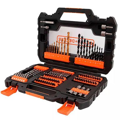 SET BLACK & DECKER ATORNILLAR Y PERFORAR B&D 104 PIEZAS MOD: A7230-XJ 10 X 10 CM - 1
