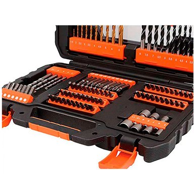 SET BLACK & DECKER ATORNILLAR Y PERFORAR B&D 104 PIEZAS MOD: A7230-XJ 10 X 10 CM - 4