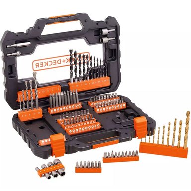 SET BLACK & DECKER ATORNILLAR Y PERFORAR B&D 104 PIEZAS MOD: A7230-XJ 10 X 10 CM - 5