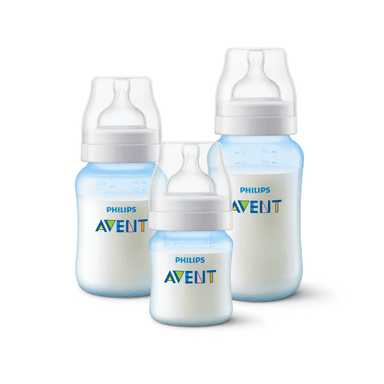 SET AVENT MAMADERA ANTI-COLIC 125 ML+260ML+330 ML BLUE AZUL BEBE - 1