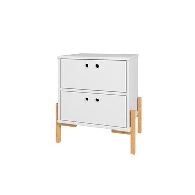 VELADOR HOGA CORNER MDP 2 CAJONES BLANCO - 1