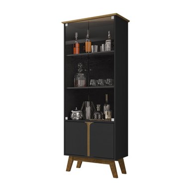 VITRINA CRISTALERA MADRI NEGRO CANELA - 1