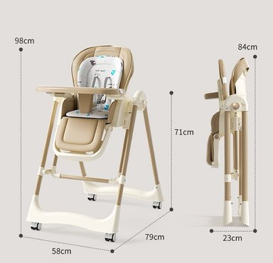 SILLA DE COMER PLEGABLE MULTIFUNCIONAL 3 EN 1 DE BEBÉ CHAMPAN - 5