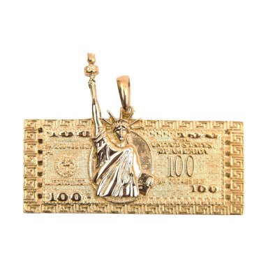 COLGANTE ONE HUNDRED ESTATUA DE LA LIBERTAD ORO LAMINADO 18K - 1