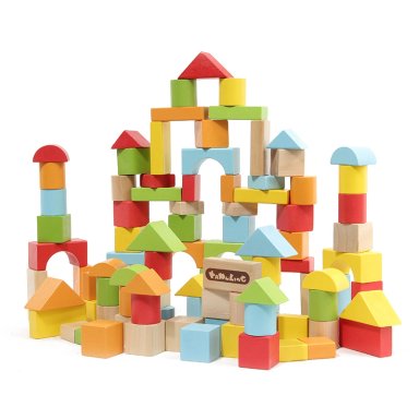 BLOQUES DE CONSTRUCCIÓN MULTICOLOR BLOQUES LEGOS DE MADERA DIDÁCTICO - 1