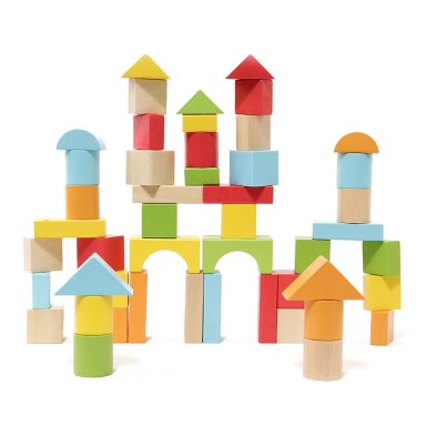 BLOQUES DE CONSTRUCCIÓN MULTICOLOR BLOQUES LEGOS DE MADERA DIDÁCTICO - 2