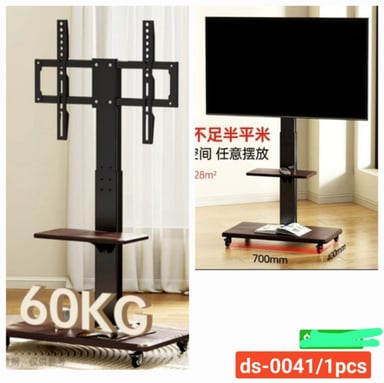 SOPORTE TV MOVIL CON RUEDAS 32 A 70 BASE PEDESTAL NEGRA - 2