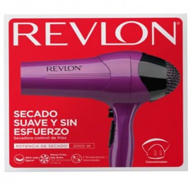 SECADOR DE CABELLO REVLON RVDR773 2000 W CONTROL FRIZZ PURPURA - 5