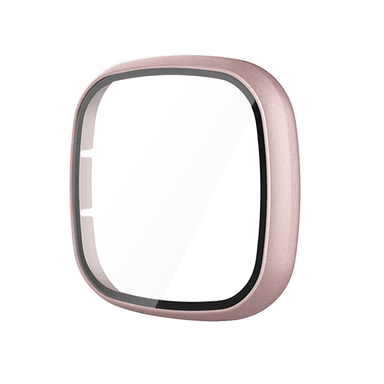 PROTECTOR CARCASA CON VIDRIO PARA FITBIT VERSA 3 / SENSE - ROSA GOLD - 1