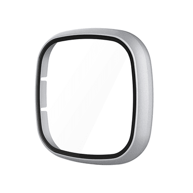 PROTECTOR CARCASA CON VIDRIO PARA FITBIT VERSA 3 / SENSE - PLATEADO - 1