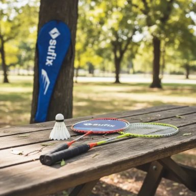 SET BÁDMINTON SUFIX ALUMINIO 2 RAQUETAS + 2 PLUMILLAS + FUNDA ® - 7