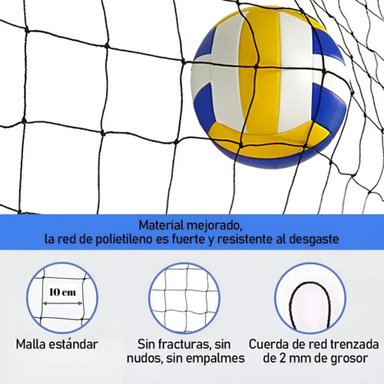 RED DE VOLEIBOL DRB 2.0 MM CON CABLE ACERADO - 9