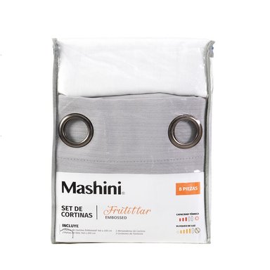 SET CORTINA BLACKOUT EMB. 8PZAS ARG. 140X220 GRIS FRUTILLAR - 4