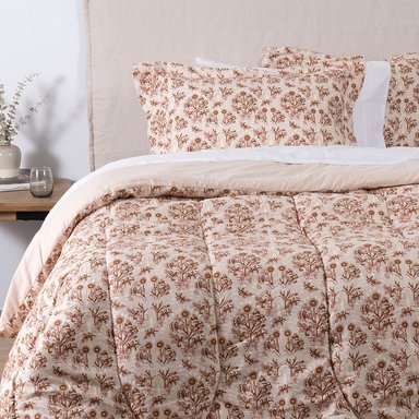 PLUMON ESTAMPADO HATHA 2 PLAZAS ROSA - 2