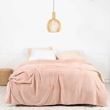 FRAZADA CORAL EMBOSSED 1.5 PLAZAS ROSADO - 1