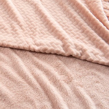 FRAZADA CORAL EMBOSSED 1.5 PLAZAS ROSADO - 2