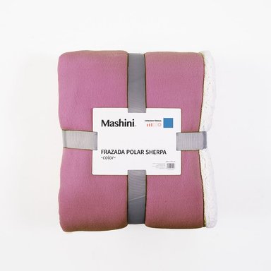 FRAZADA POLAR-SHERPA LISA 1.5 PLAZAS MALVA - 3