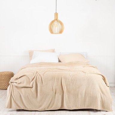 FRAZADA CORAL EMBOSSED 2 PLAZAS BEIGE - 1