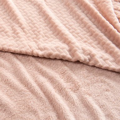 FRAZADA CORAL EMBOSSED 2 PLAZAS ROSADO - 2