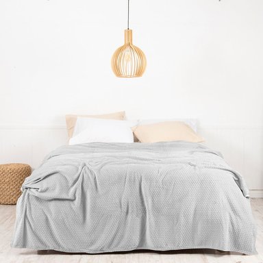 FRAZADA CORAL EMBOSSED KING GRIS - 1