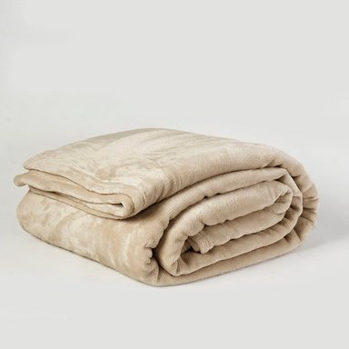 FRAZADA FLANNEL LINEA HOTEL 1 PLAZA BEIGE - 1