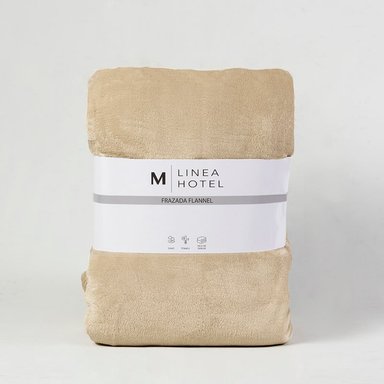 FRAZADA FLANNEL LINEA HOTEL 1 PLAZA BEIGE - 3