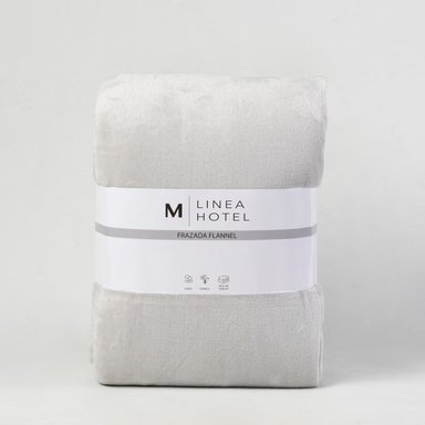 FRAZADA FLANNEL LINEA HOTEL 1 PLAZA GRIS CLARO - 3