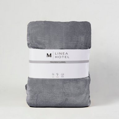 FRAZADA FLANNEL LINEA HOTEL 1 PLAZA GRIS - 3