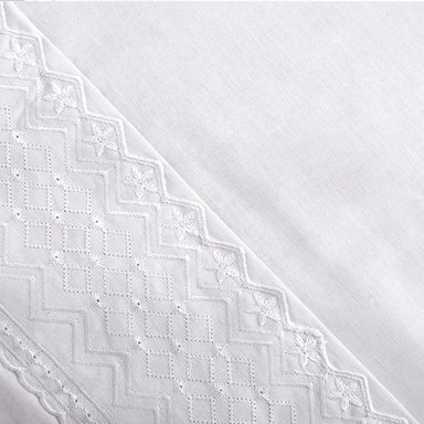 SABANA BRODERIE GEO 2 PLAZAS EN COLOR BLANCO - 2