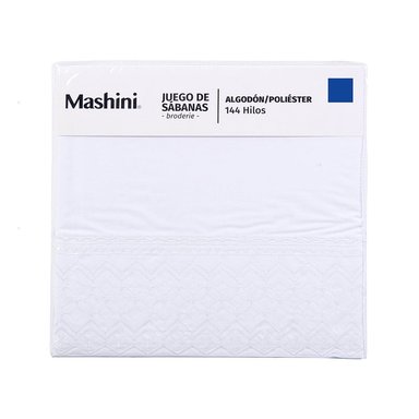 SABANA BRODERIE GEO 2 PLAZAS EN COLOR BLANCO - 3