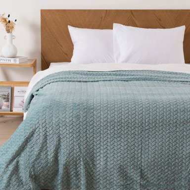 FRAZADA JQD FLANNEL NEVADA 2 P CELESTE - 1
