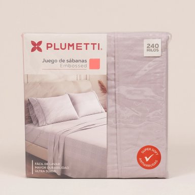 SABANA PLUMETTI EMBOSSED 1.5 PLAZAS VIOLETA - 3