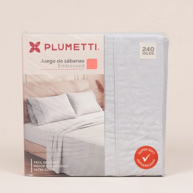 SABANA PLUMETTI EMBOSSED 2 PLAZAS GRIS - 3