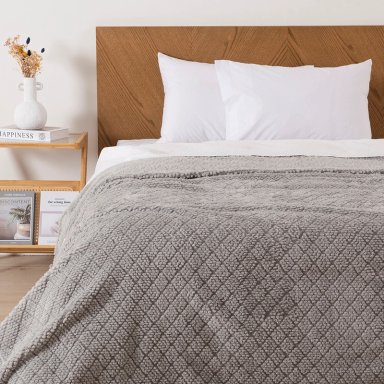 FRAZADA JQD SHERPA ATLANTIC 2 P GRIS - 1
