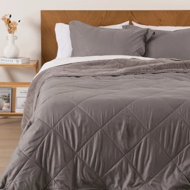 PLUMON EMBOSS SHERPA 2 PLAZAS GRIS - 1